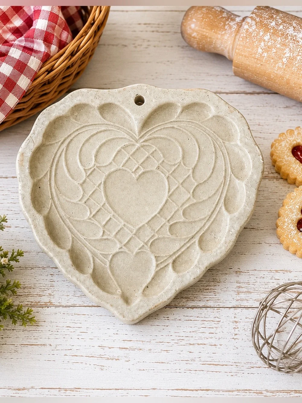 Vintage Brown Bag Cookie Art Quilted Heart Cookie Mold – Hill Design 1988